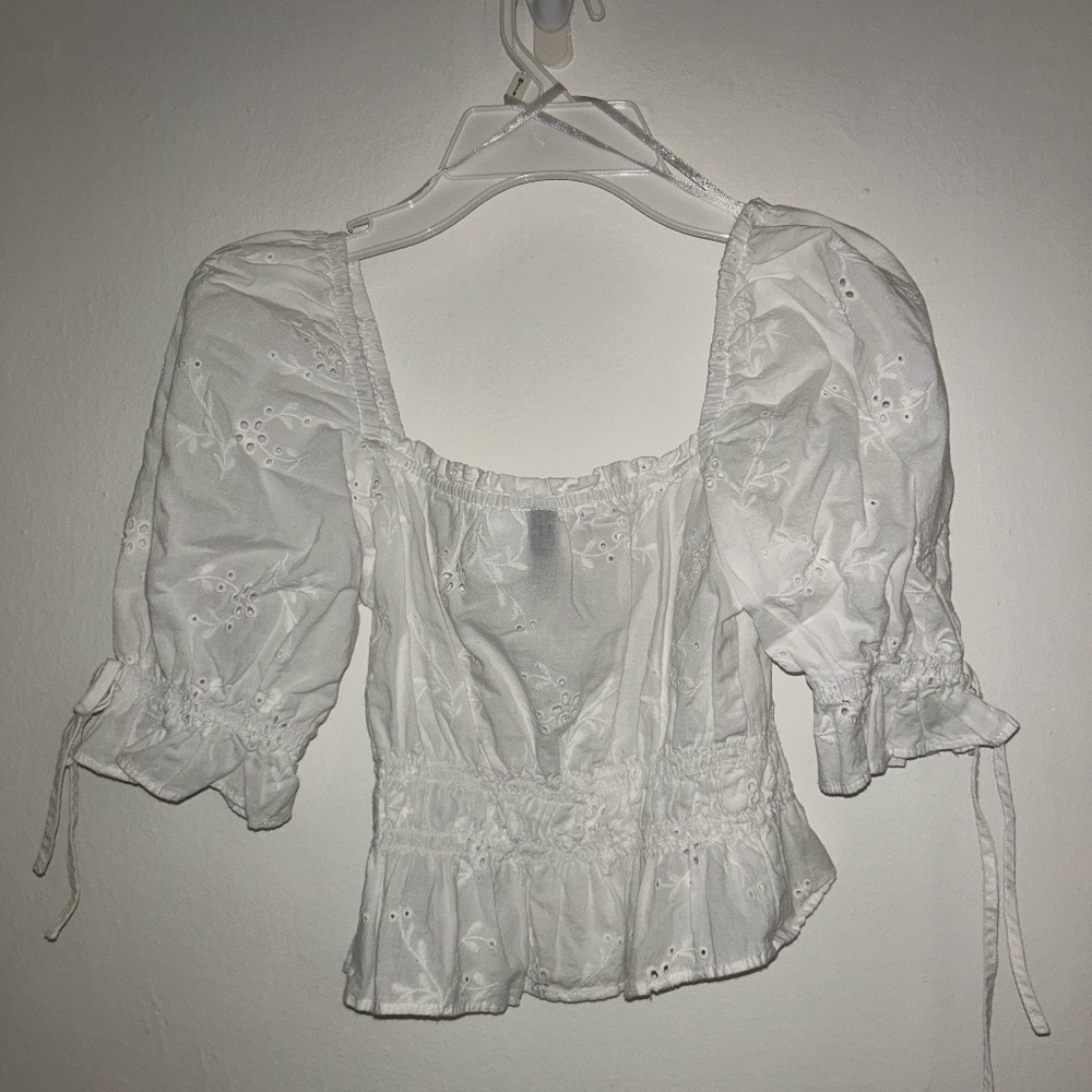 White Lace Crop top